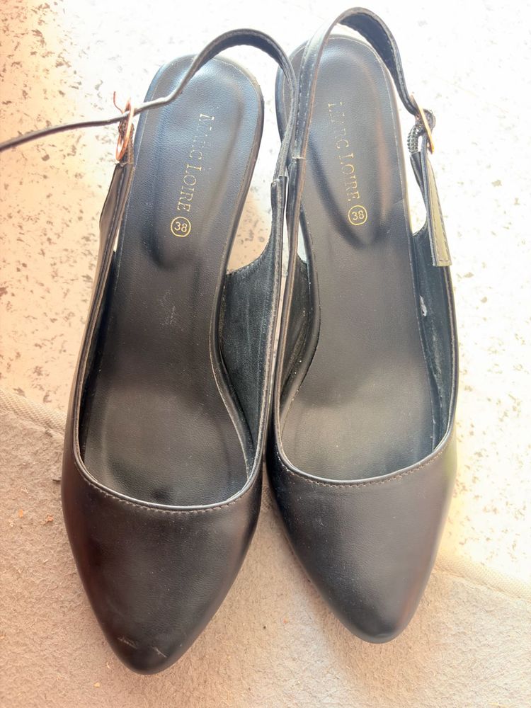 Classic Black Slingback Heels