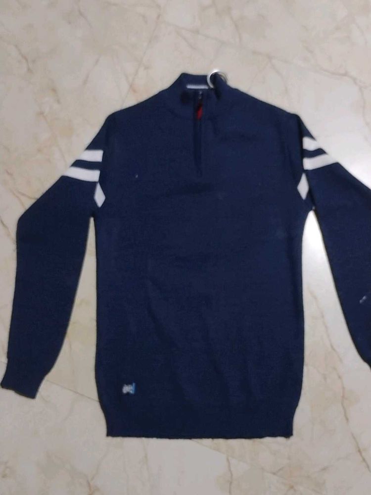 Men's Navy Blue Quarter Zip Sweater