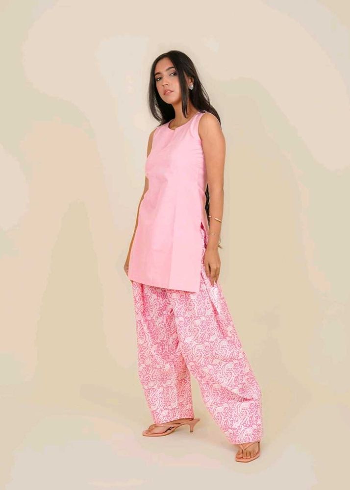 Monomee Pink Farshi Salwar Suit Set