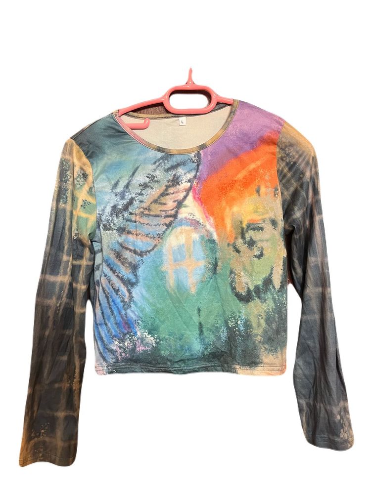 Abstract Y2K Mesh Top