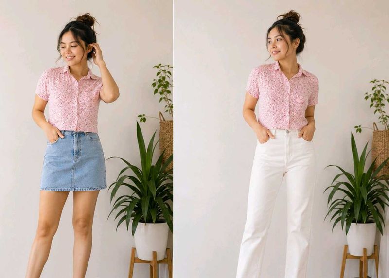 Vero Moda Crop Shirt Top