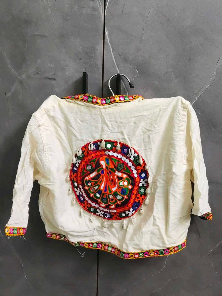 Embroidered Boho Crop Blouse