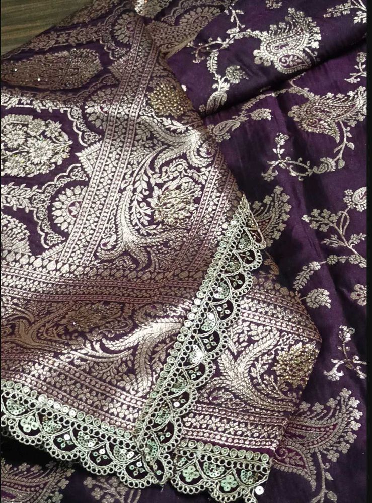 Elegant Purple Banarasi Silk Saree