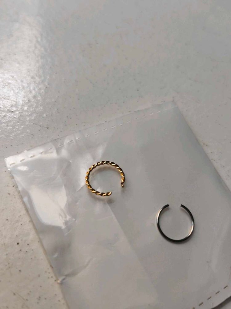 Gold &amp; Silver Plated Nose Pins Combo