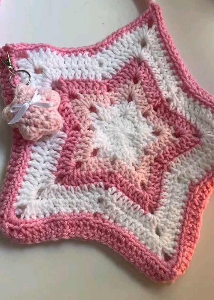 Crochet Star Clutch Bag with Charm