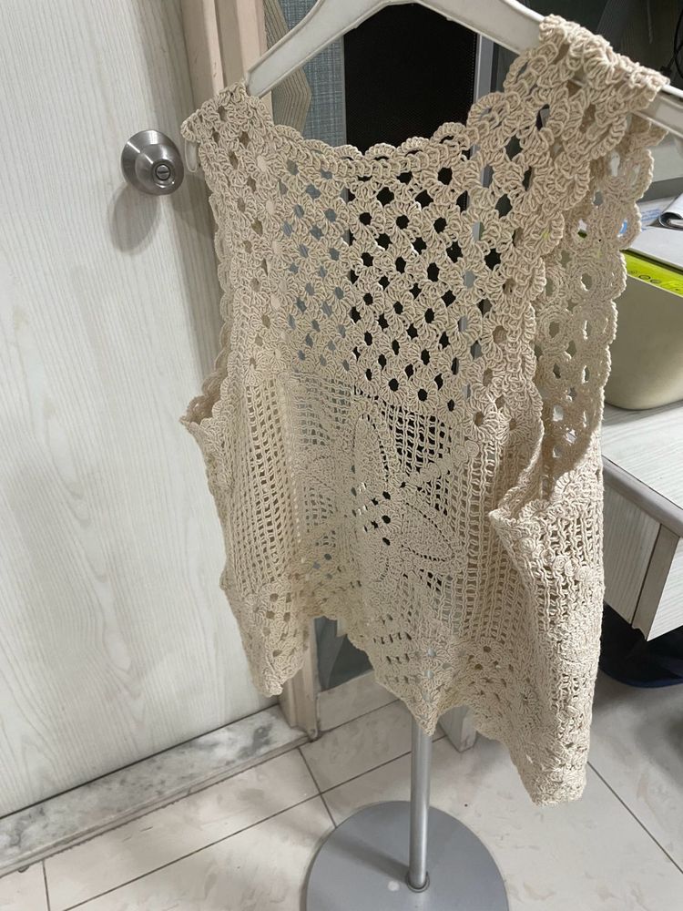 Sale 299 Crochet Sleeveless shrug
