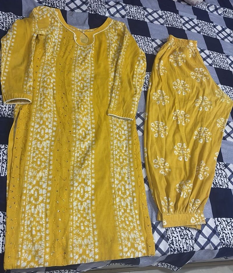 Yellow Kurta Set with Pants