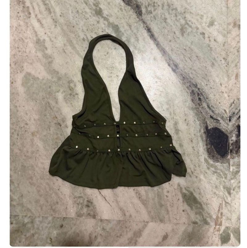 Stylish Halter Neck Studded Top