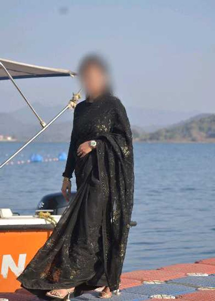 Black party wear, farewell saree