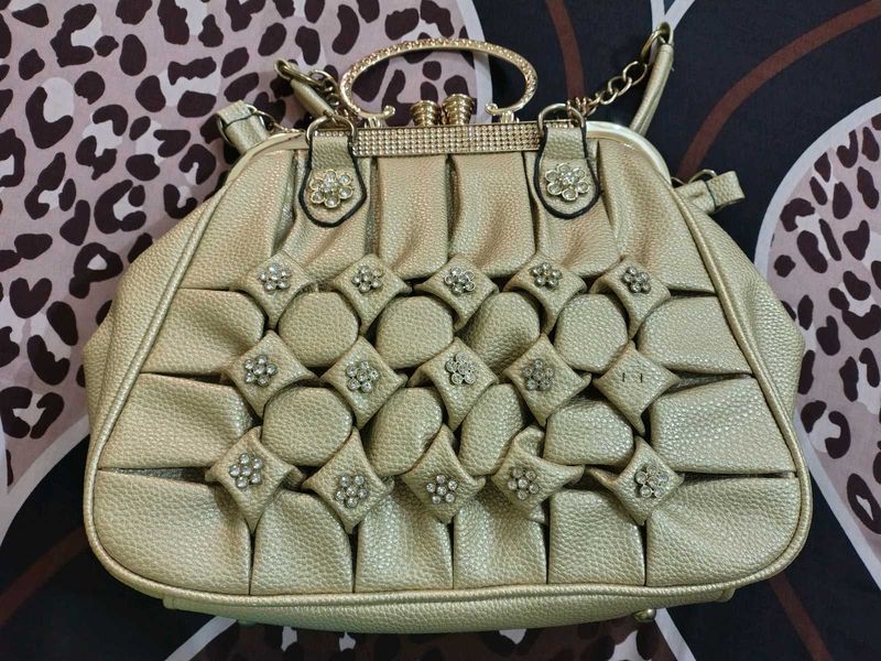 Sparkling Gold Evening Clutch Bag