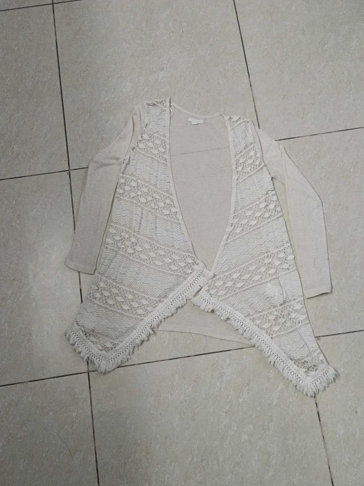 Lace Trim  Stylish Cardigan