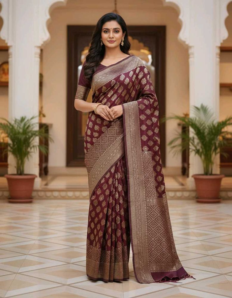 Elegant Maroon Silk Saree