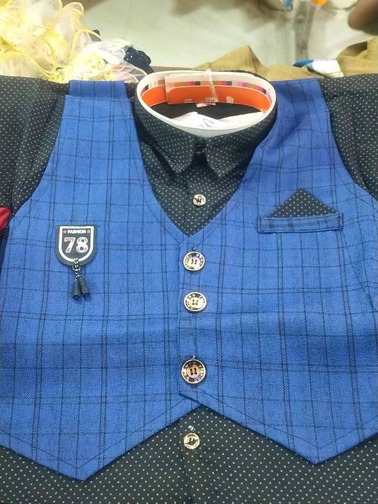 Boys Royal Blue Party Wear blazer Set | Styl
