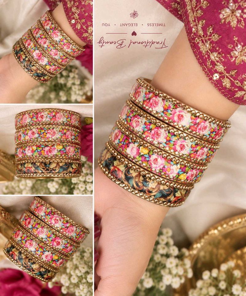 Exquisite Floral Bangle Set(only 2)