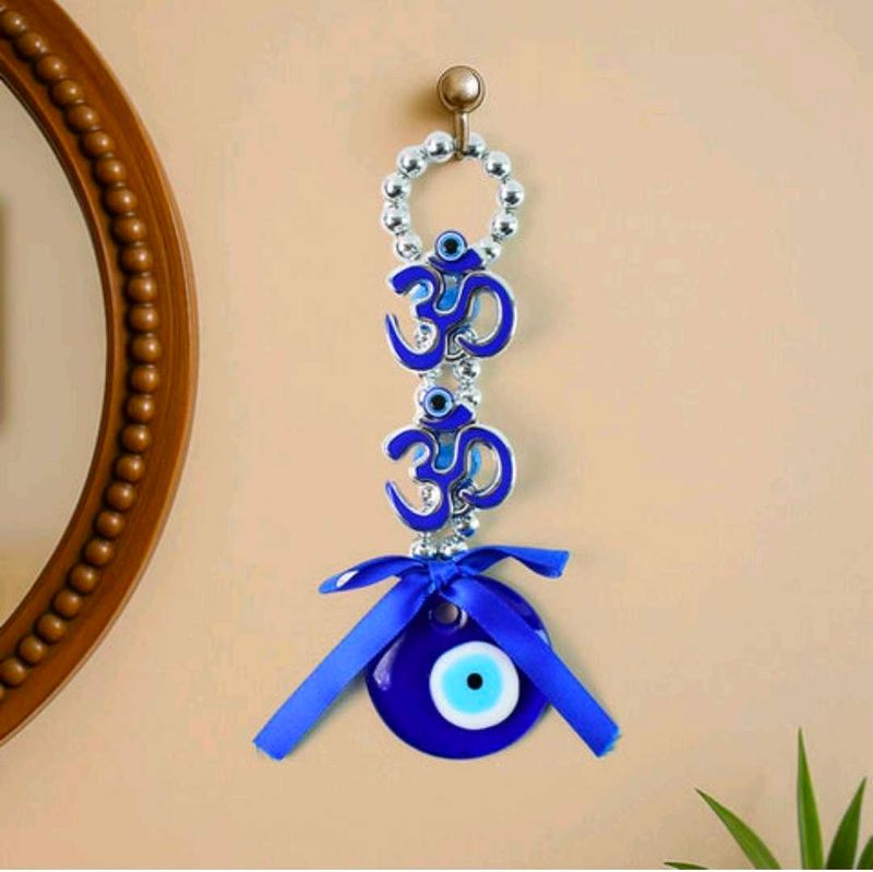 Om &amp; Evil Eye Protection Hanging Charm