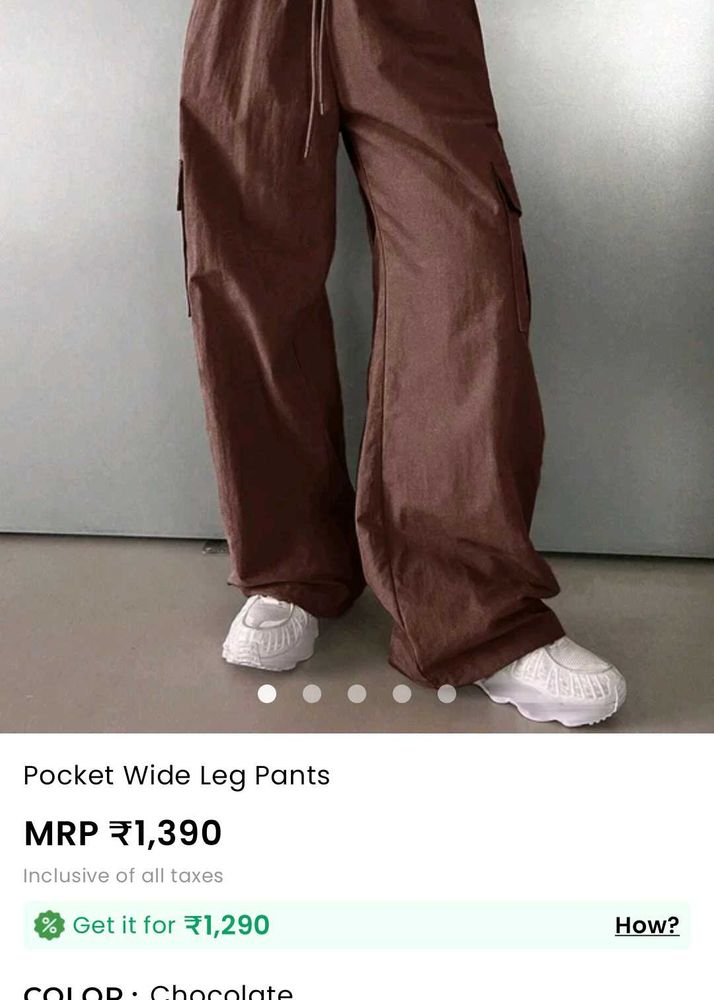 Brown Pocket Wide Leg Pants