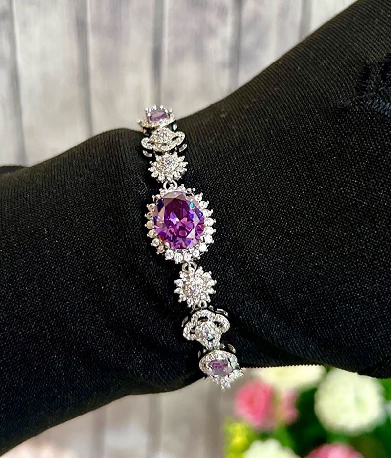 Sparkling Purple Gemstone Bracelet