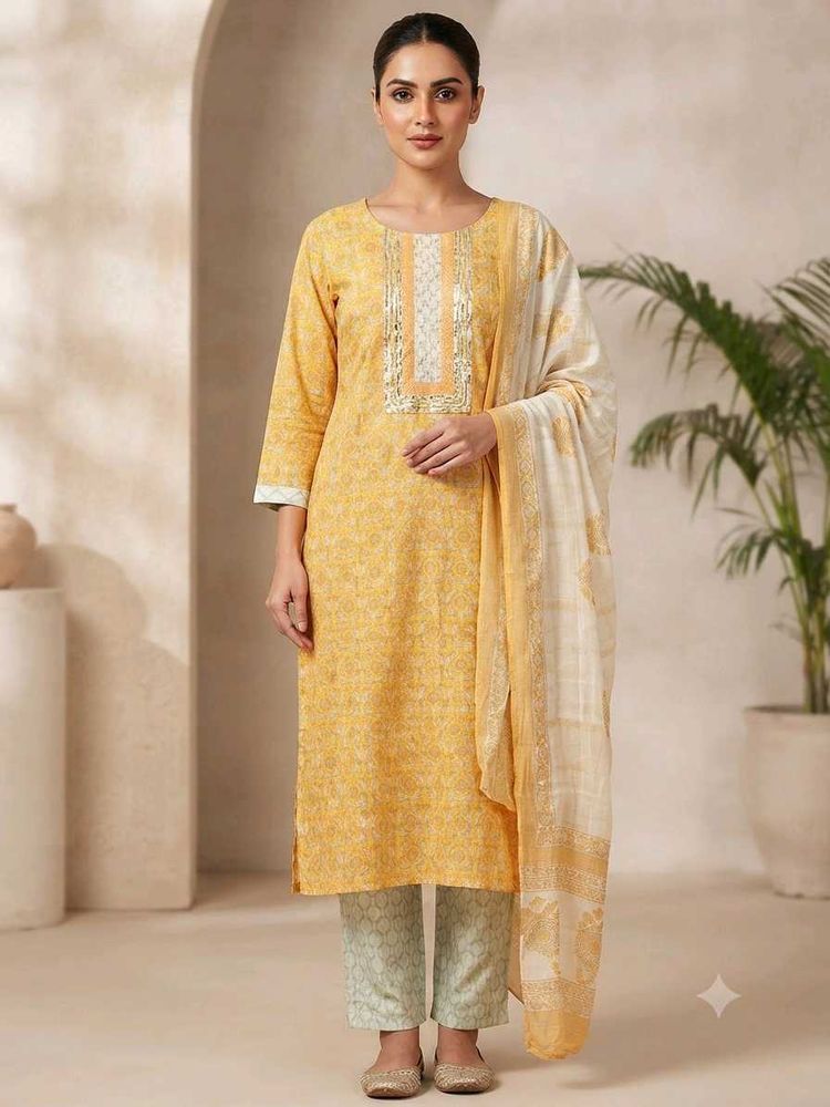 Beautiful Yellow Kurta Set with Dupatta