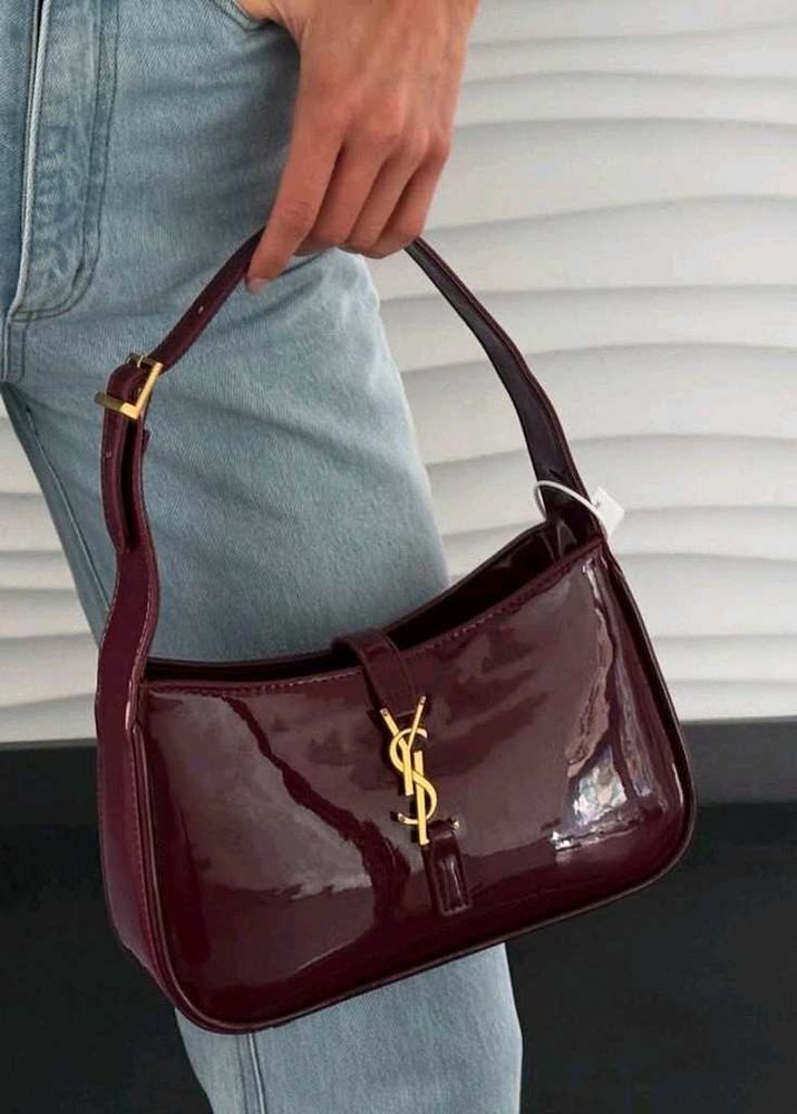 ysl dupe Patent Leather Shoulder Bag