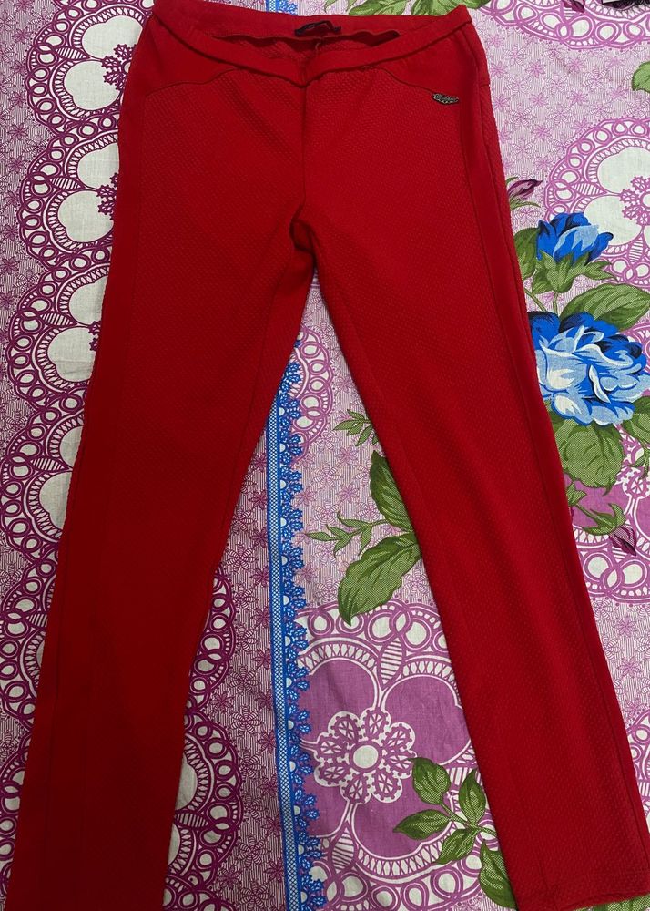 Vibrant Red Women's Pants