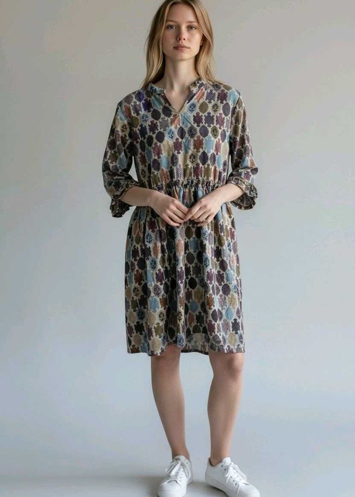 Casual Print Midi Dress