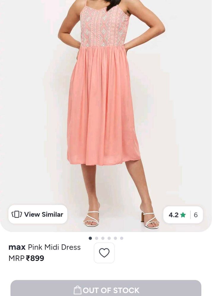 MAX Pink Embellished Midi Dress