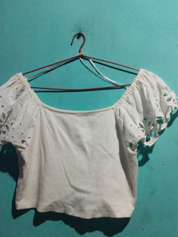 Zudio White Crop Top