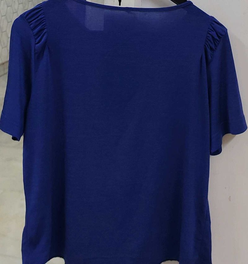 Vibrant Blue Puff Sleeve Top