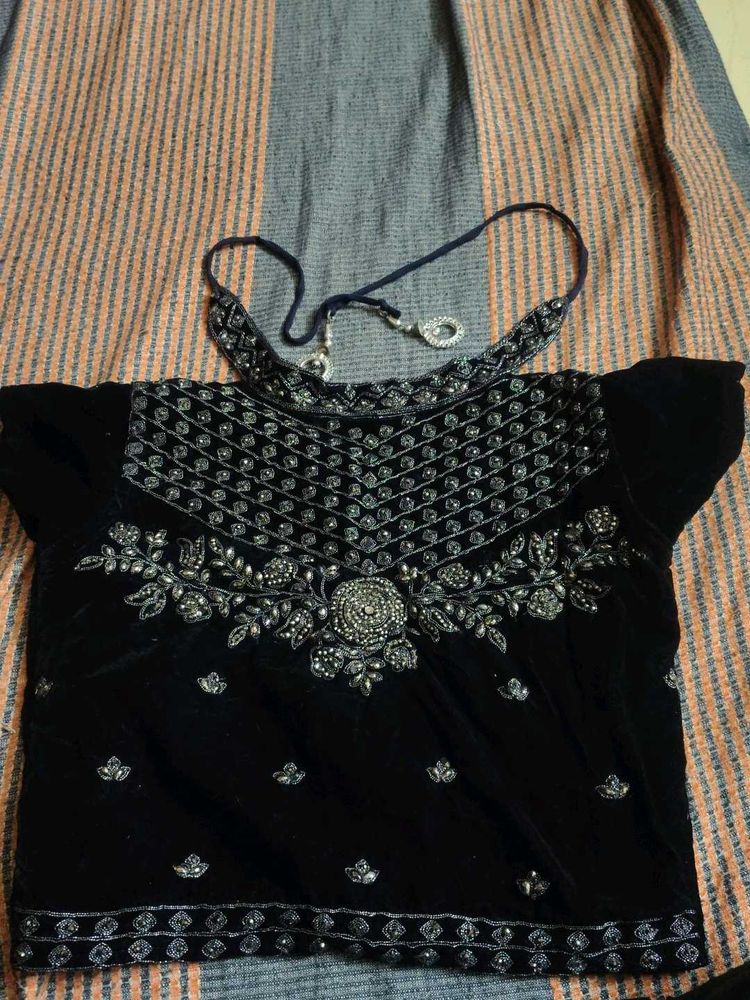 Designer Embroidered Velvet Blouse