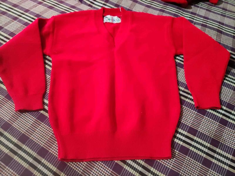 Red V-Neck Sweater