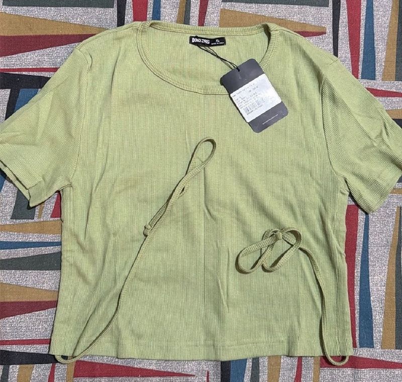 Ribbed Tie-Waist Top