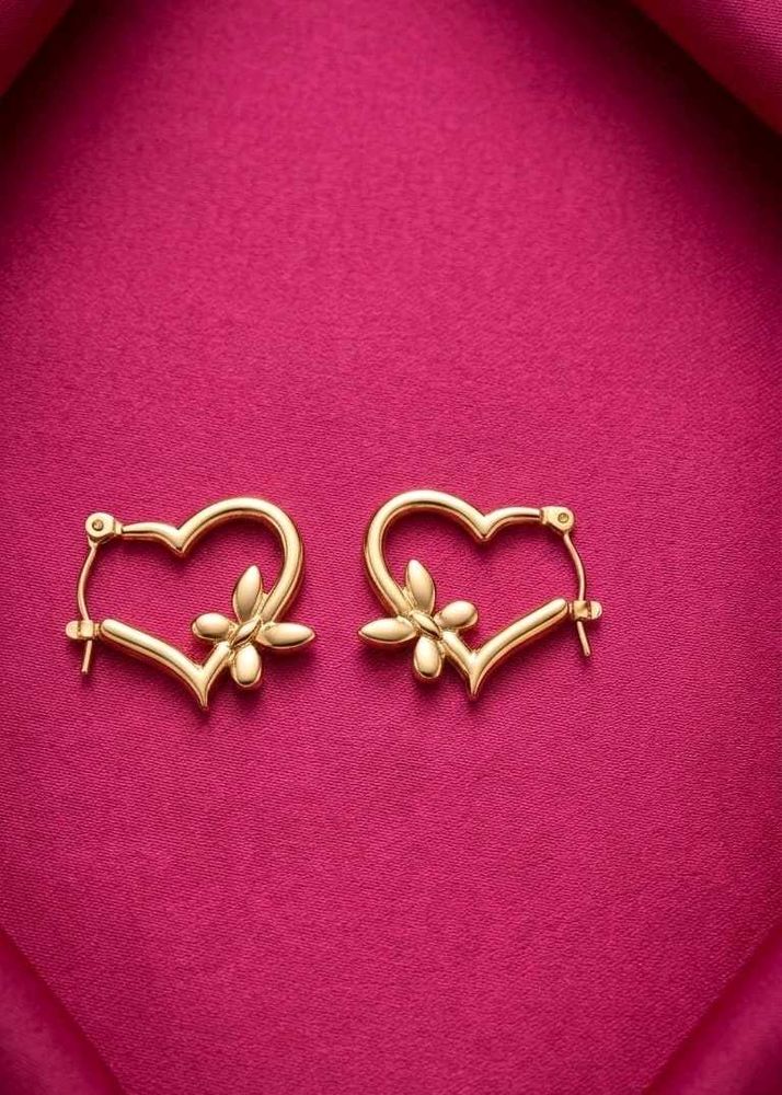 Heart &amp; Butterfly Hoop Earrings