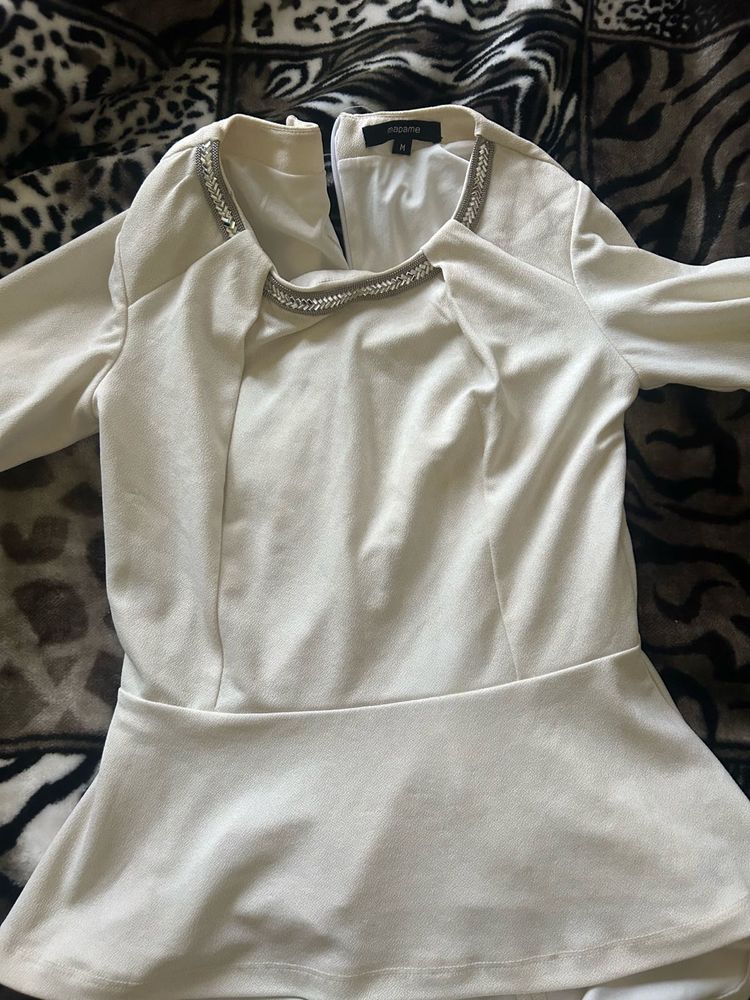 Elegant Embellished Peplum Blouse