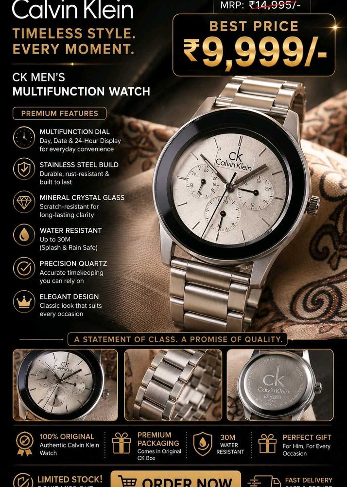 Calvin Klein✨️👀 Men's Multifunction Watch ⌚️
