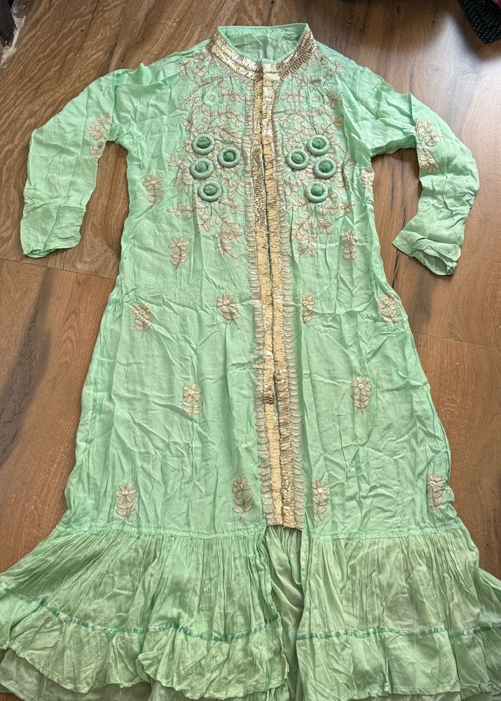 Light Green Embroidered Kurta Set