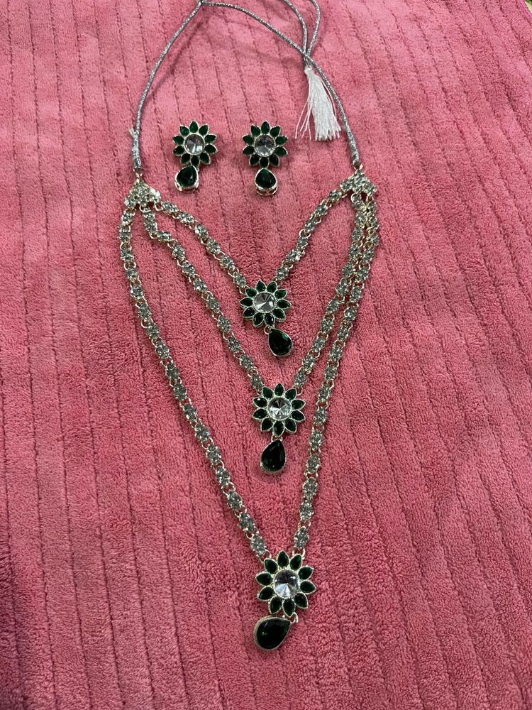 Elegant Layered Necklace &amp; Earring Set