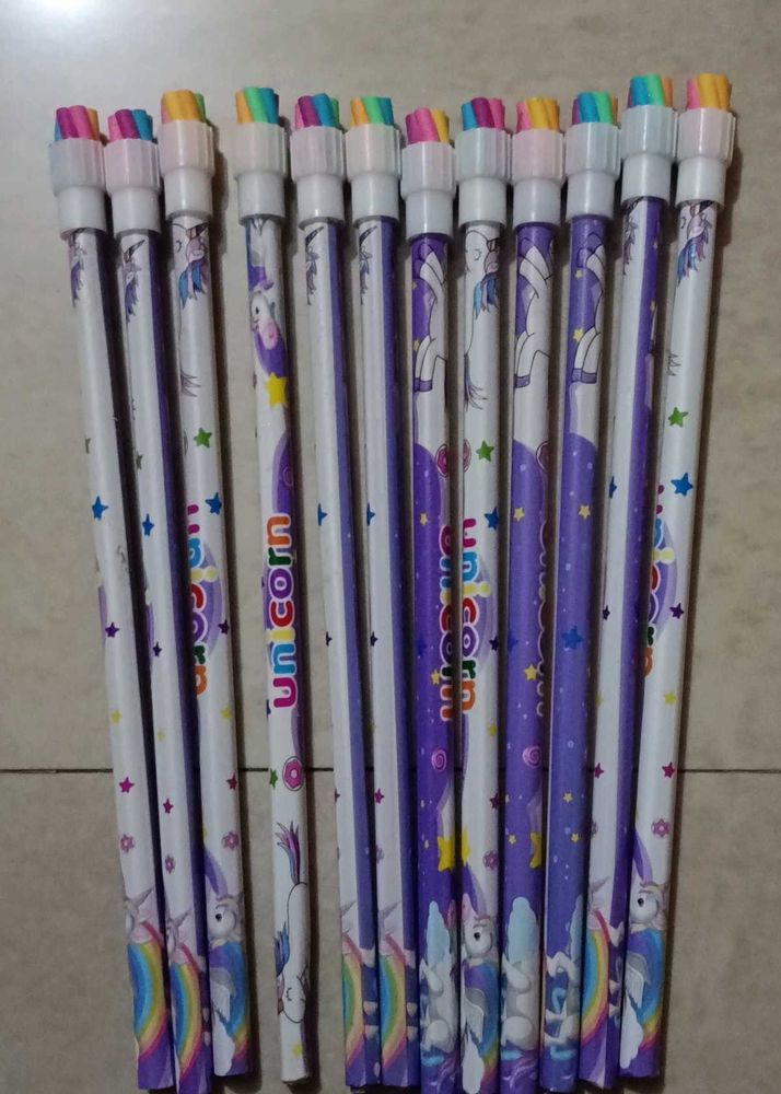 Unicorn Pencils with Eraser Tops