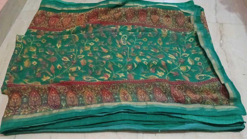 Beautiful Green Floral Saree