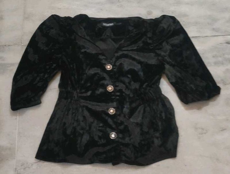 Elegant Black Velvet Top