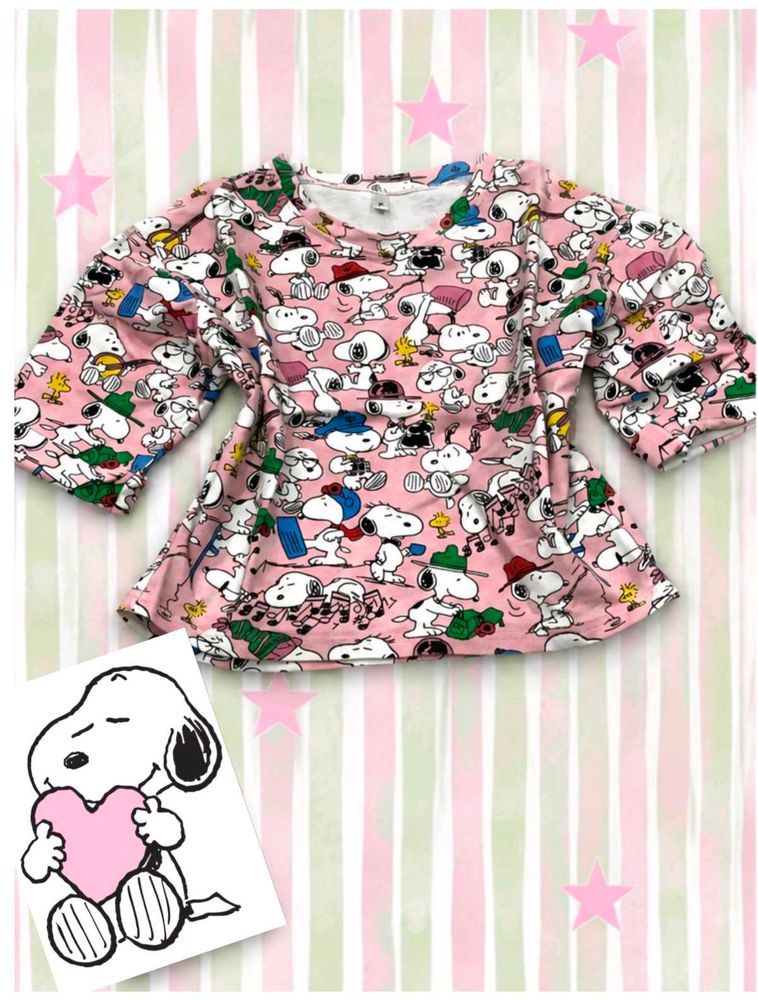 Pink Snoopy Print cottage core cute top