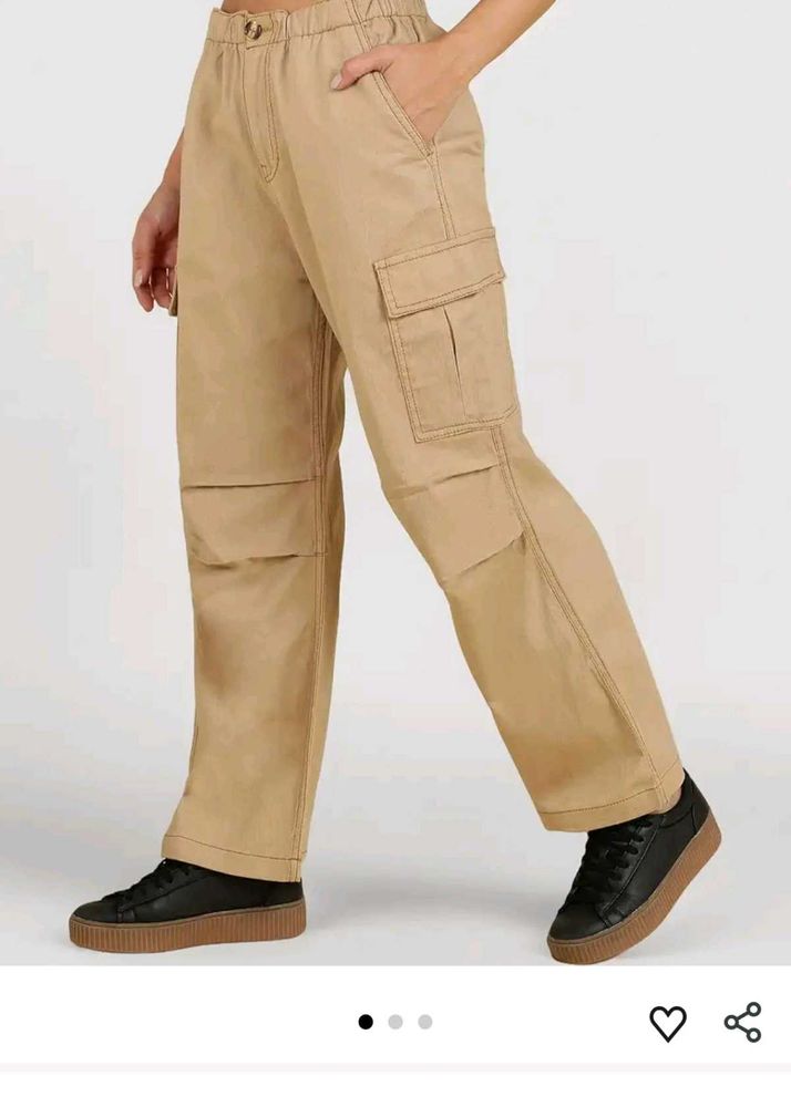 khaki Stylish Cargo Pants with tag