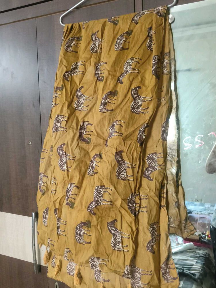 Yellow Zebra Print Dupatta