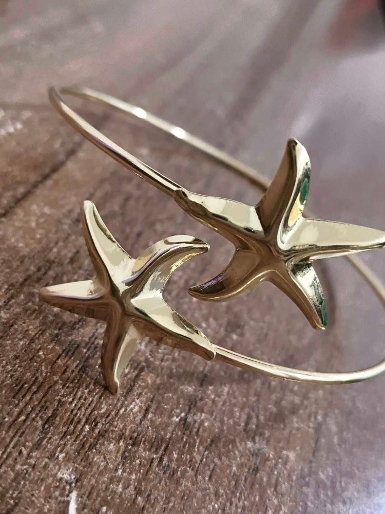 Gold Starfish Cuff Bracelet