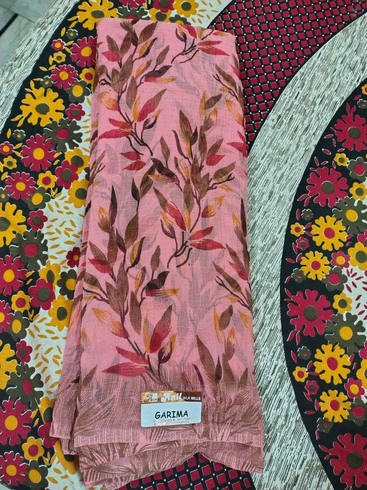 Beautiful Pink Floral Saree