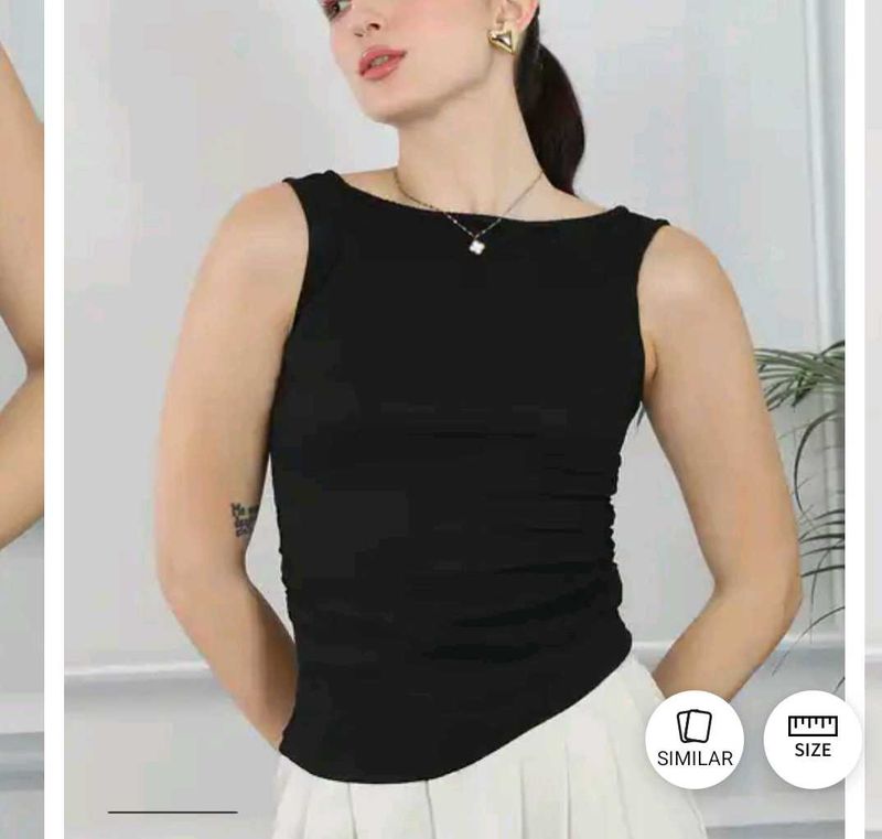 Sleek Black Sleeveless Top