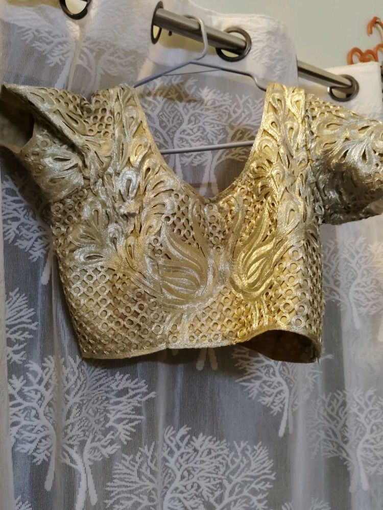 Elegant Gold Embroidered Blouse