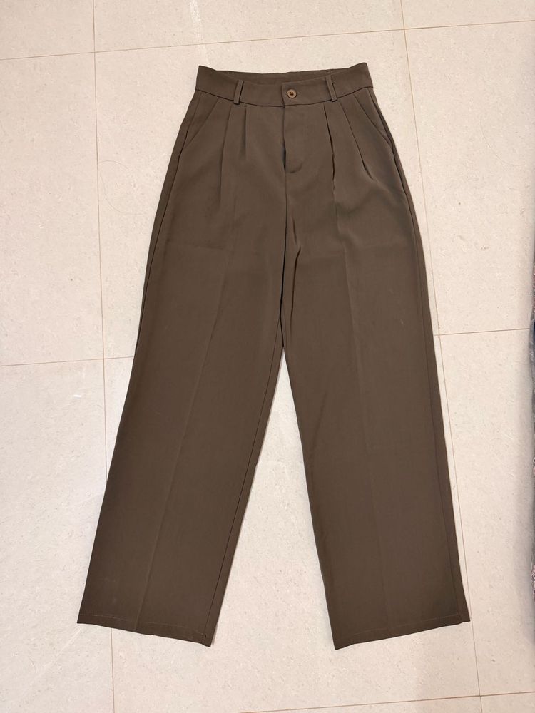Olive Green Wide Leg Pants