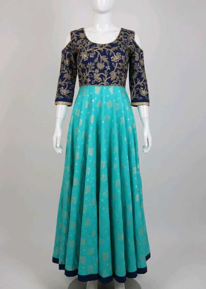 Elegant Blue Anarkali Kurta Set