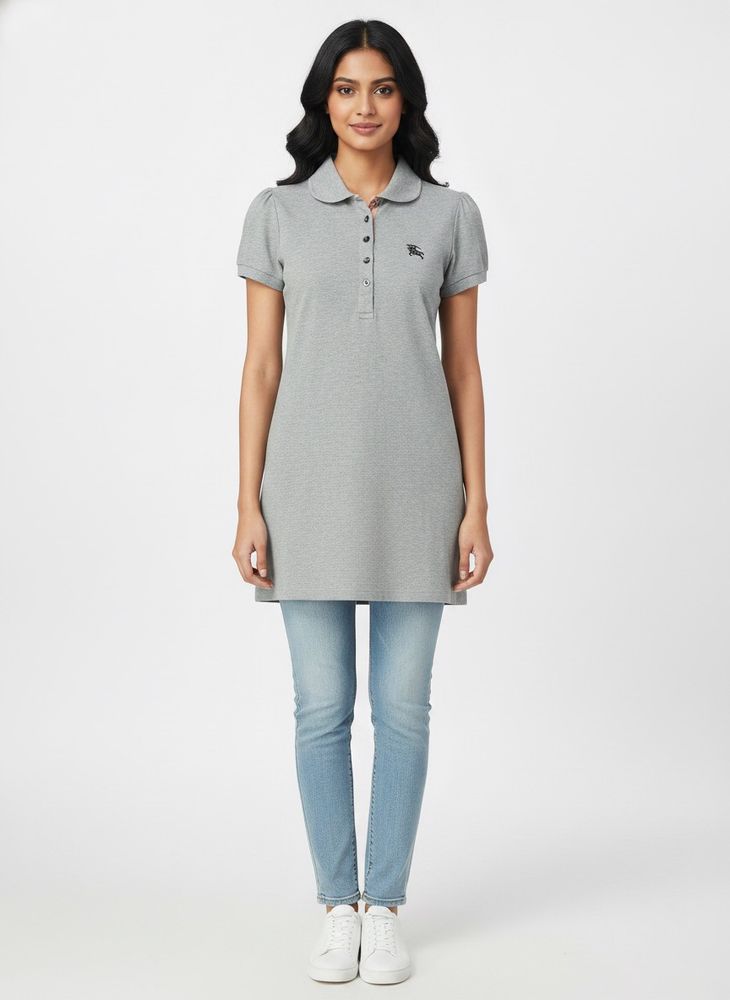 Grey Burberry Polo T-Shirt