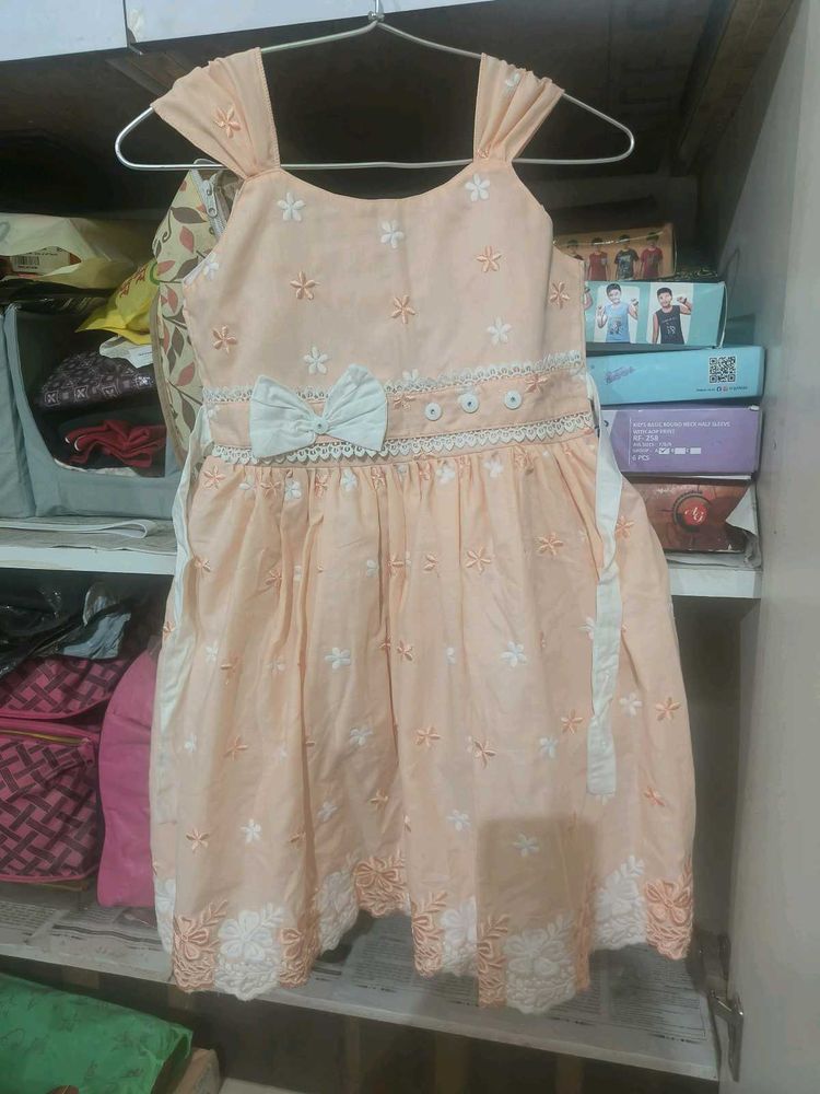 Cute Peach Floral Dress
